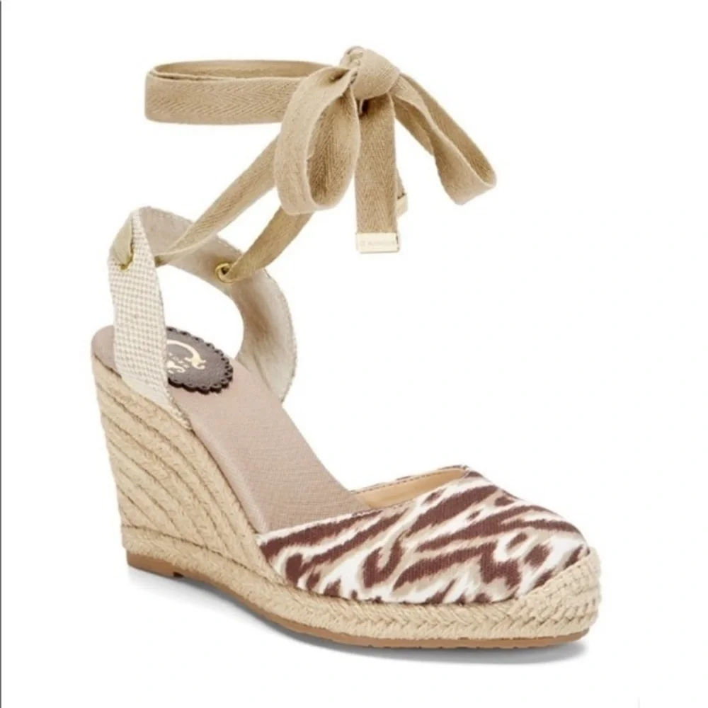 C Wonder Mocha Wild Animal Print Espadrille Wedges